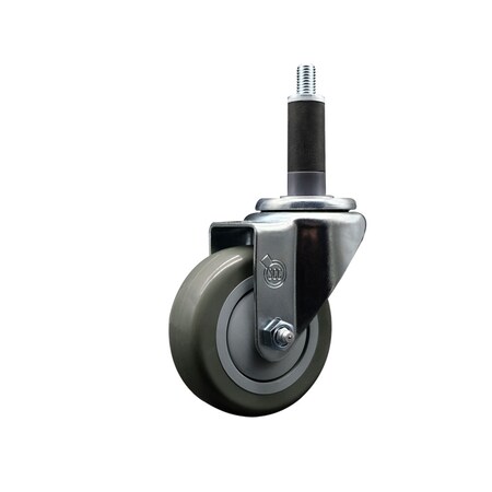 Service Caster 3.5'' SS Gray Poly Wheel Swivel 1'' Expanding Stem Caster SCC-SSEX20S3514-PPUB-1